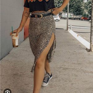 Motel leopard midi skirt